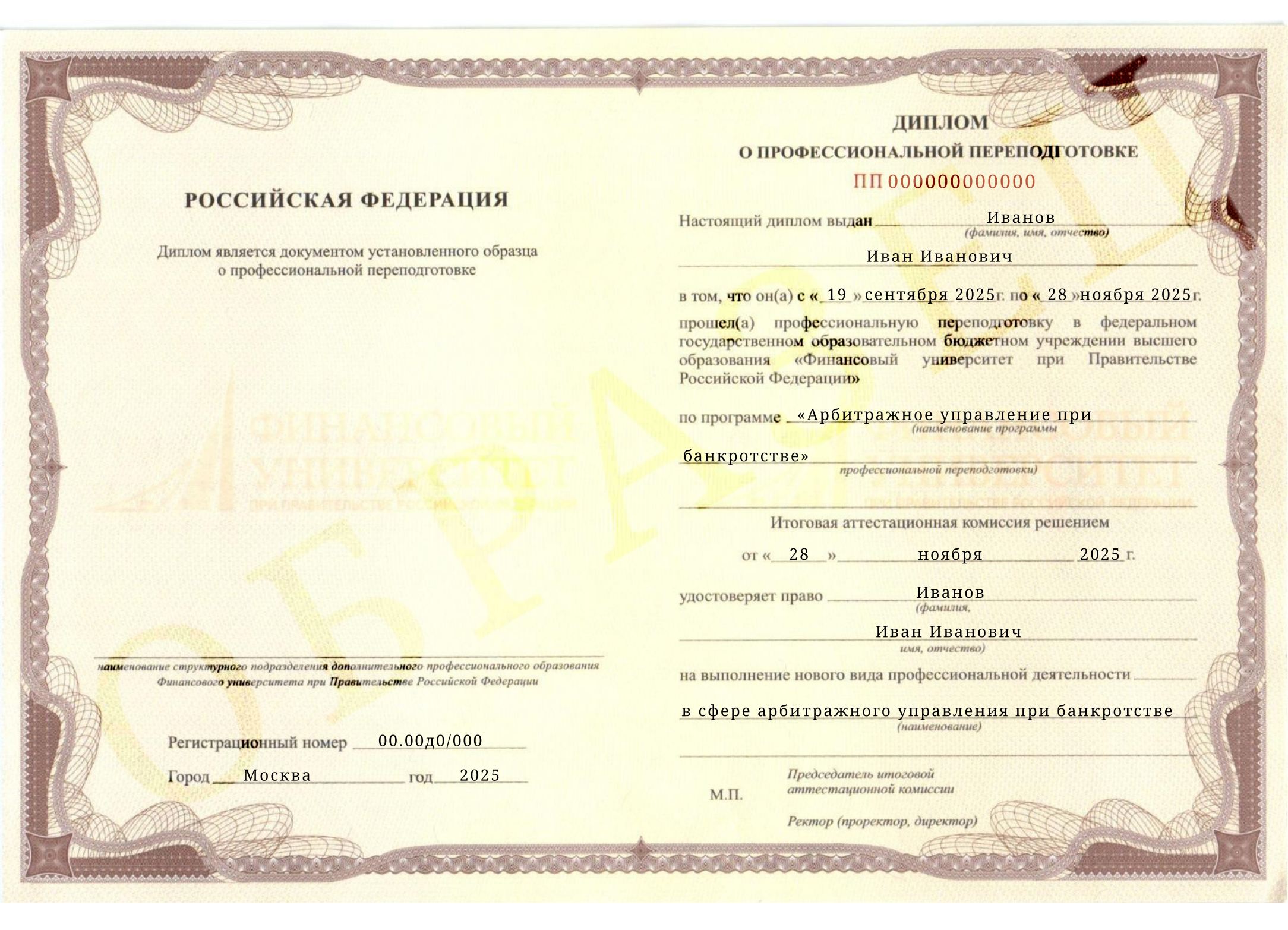 Документ, который Вы получите