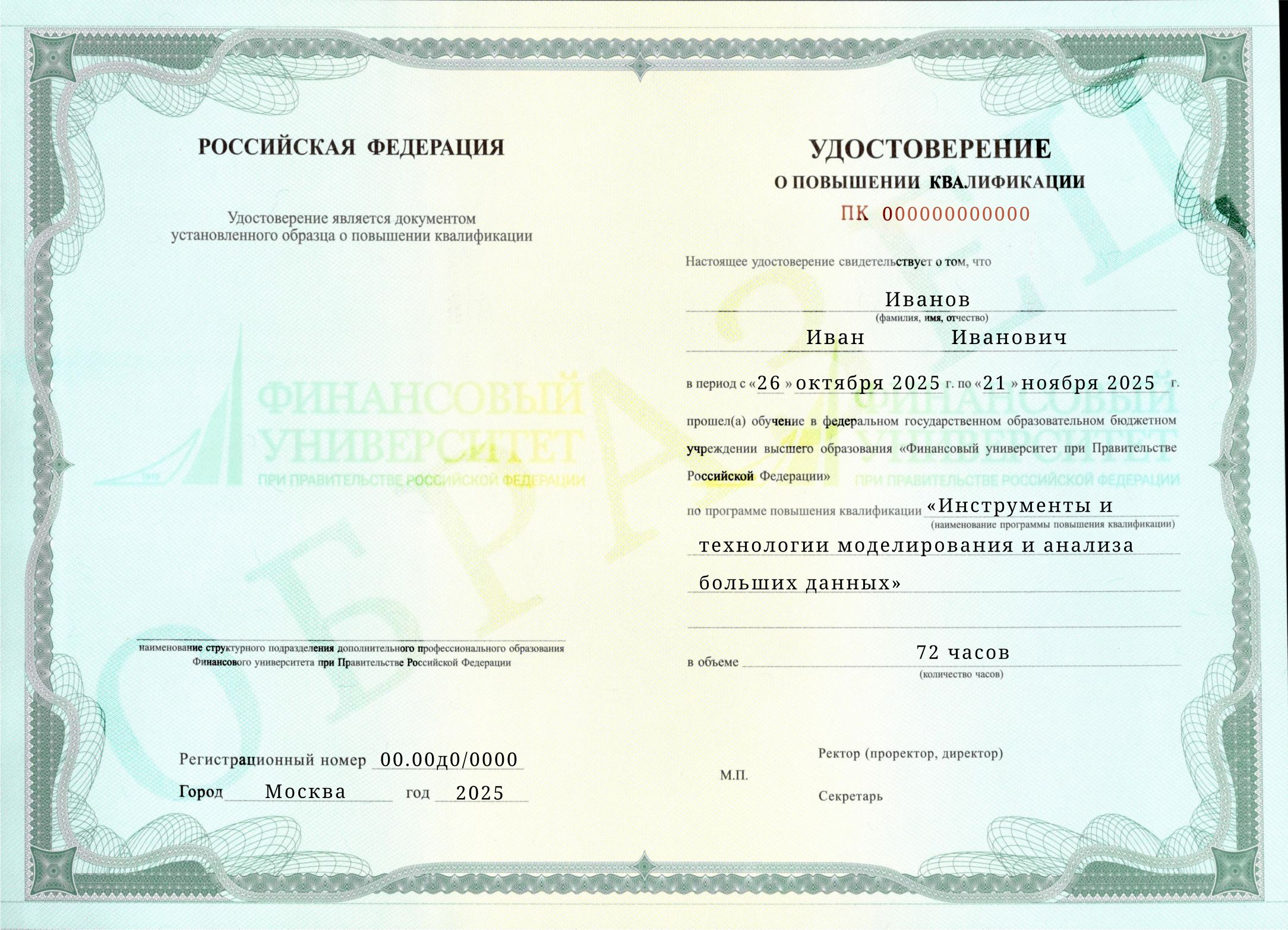 Документ, который Вы получите