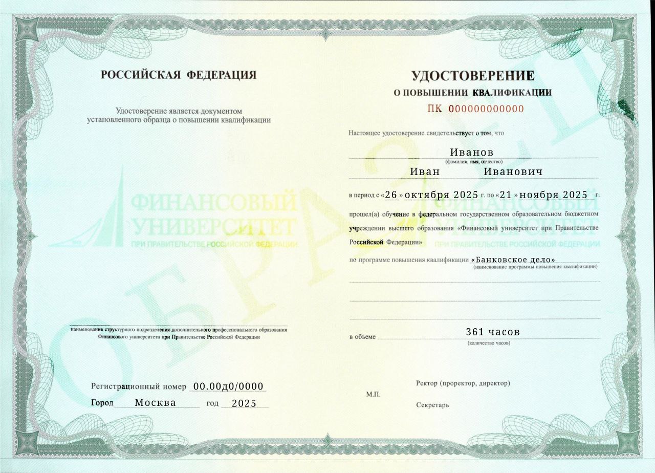 Документ, который Вы получите