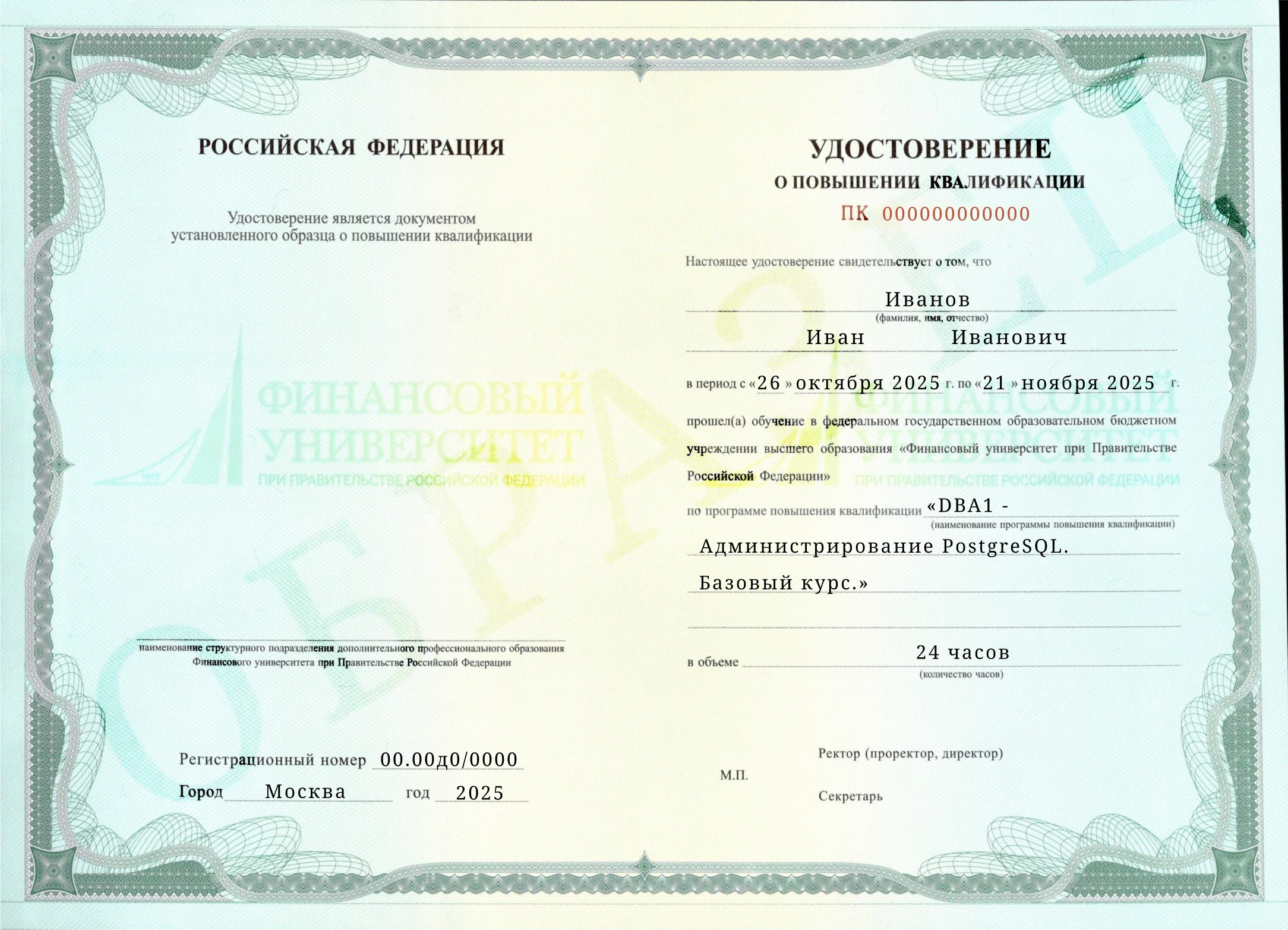 Документ, который Вы получите