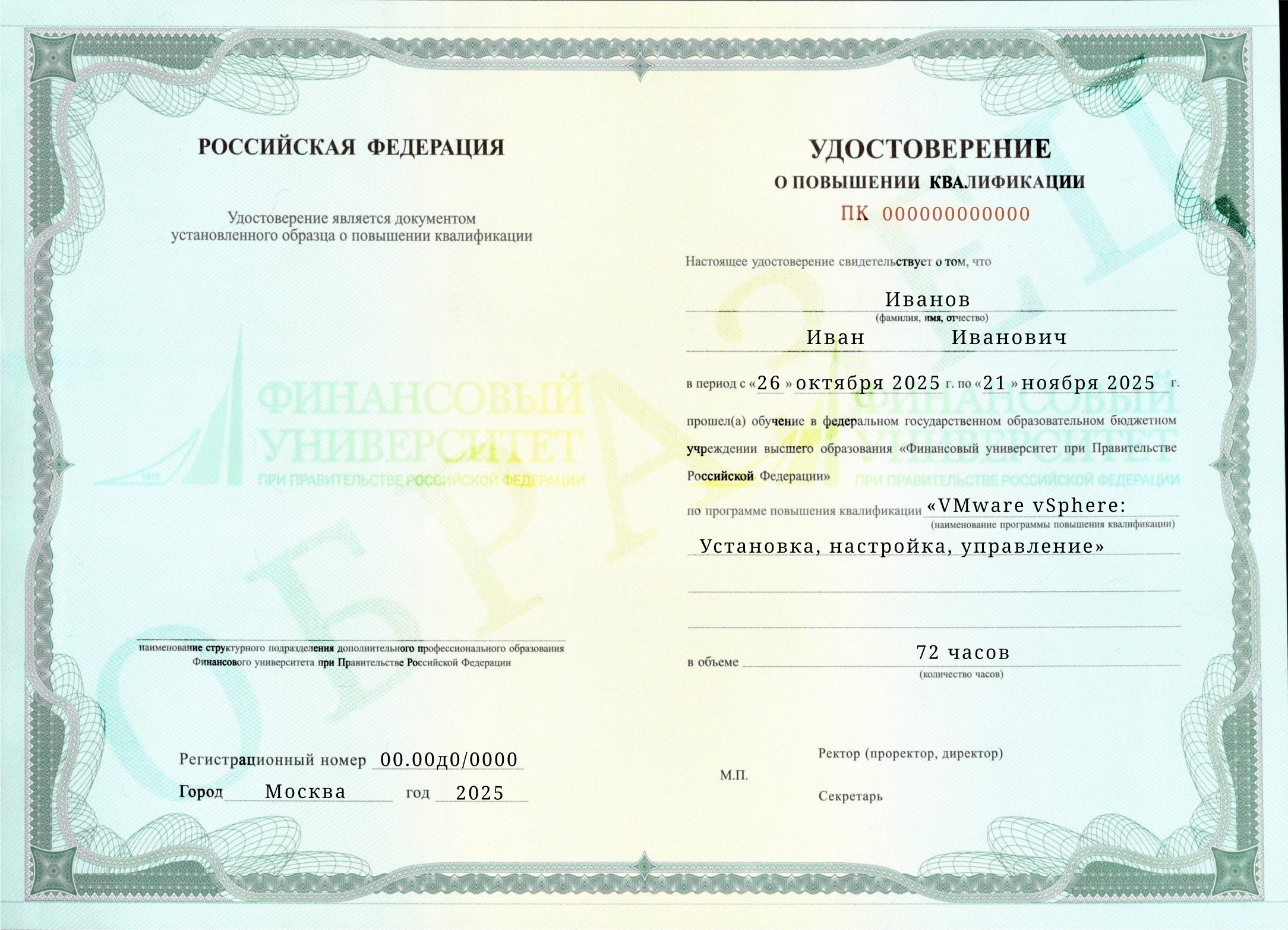 Документ, который Вы получите