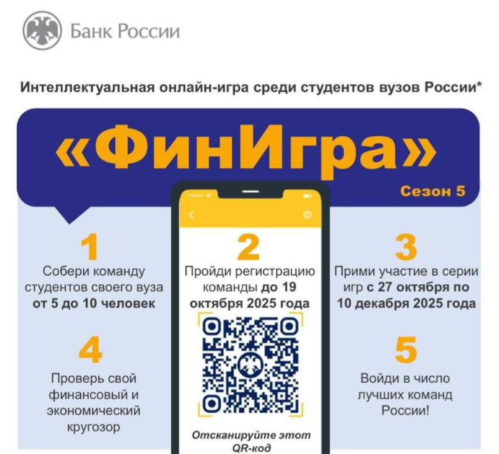 Банк России приглашает принять участие в 5-м сезоне интеллектуальной онлайн-игры «ФинИгра»