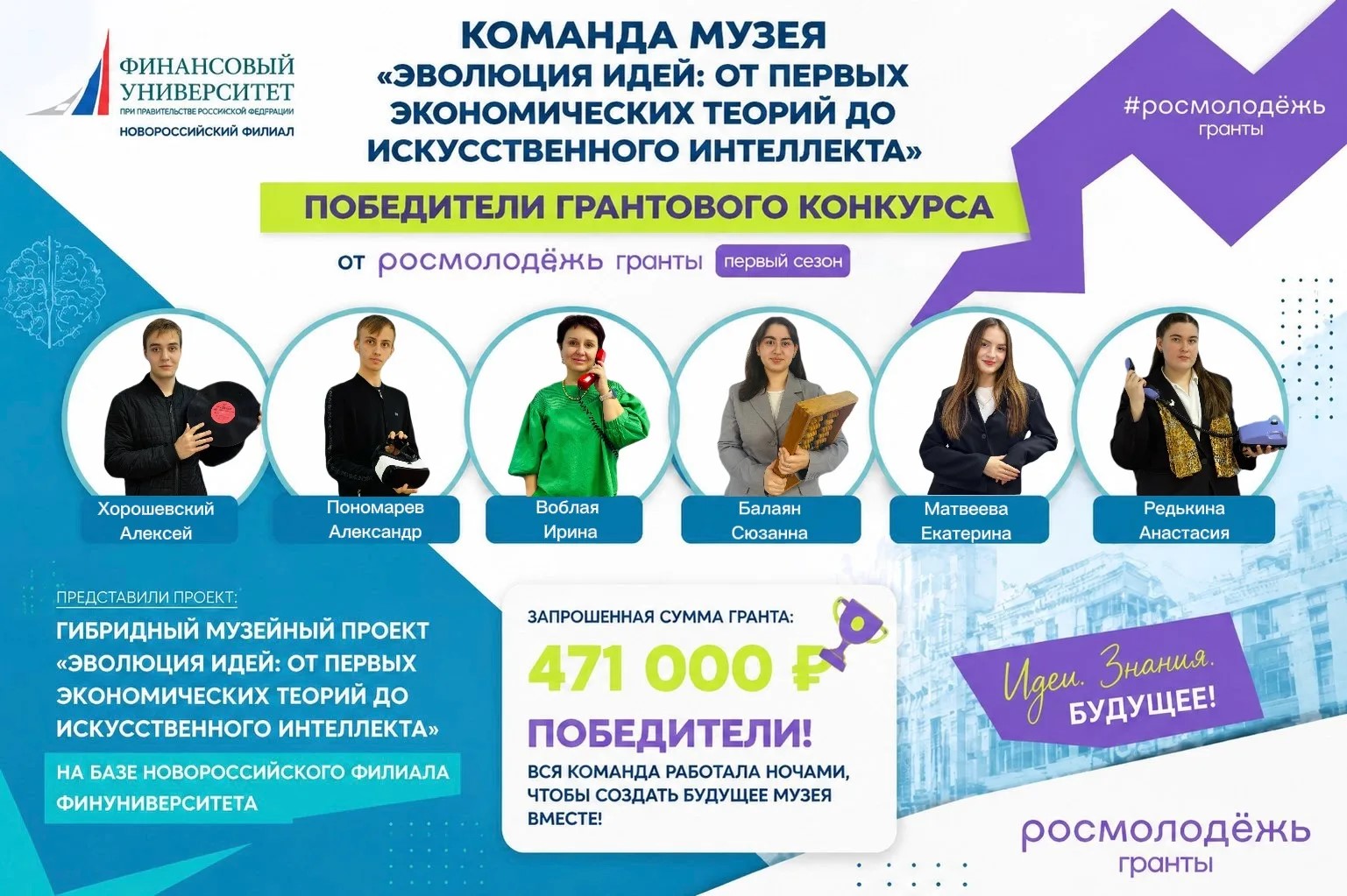 Студенты Новороссийского филиала победили в грантовом конкурсе «Росмолодёжь.Гранты. 1 сезон» 2026 года.