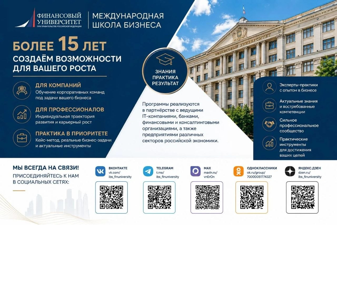 Запуск социальных сетей Международной школы бизнеса