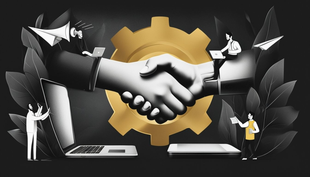 Dynamic Collaboration Scene Blending Modern Styles and High Contrast.png